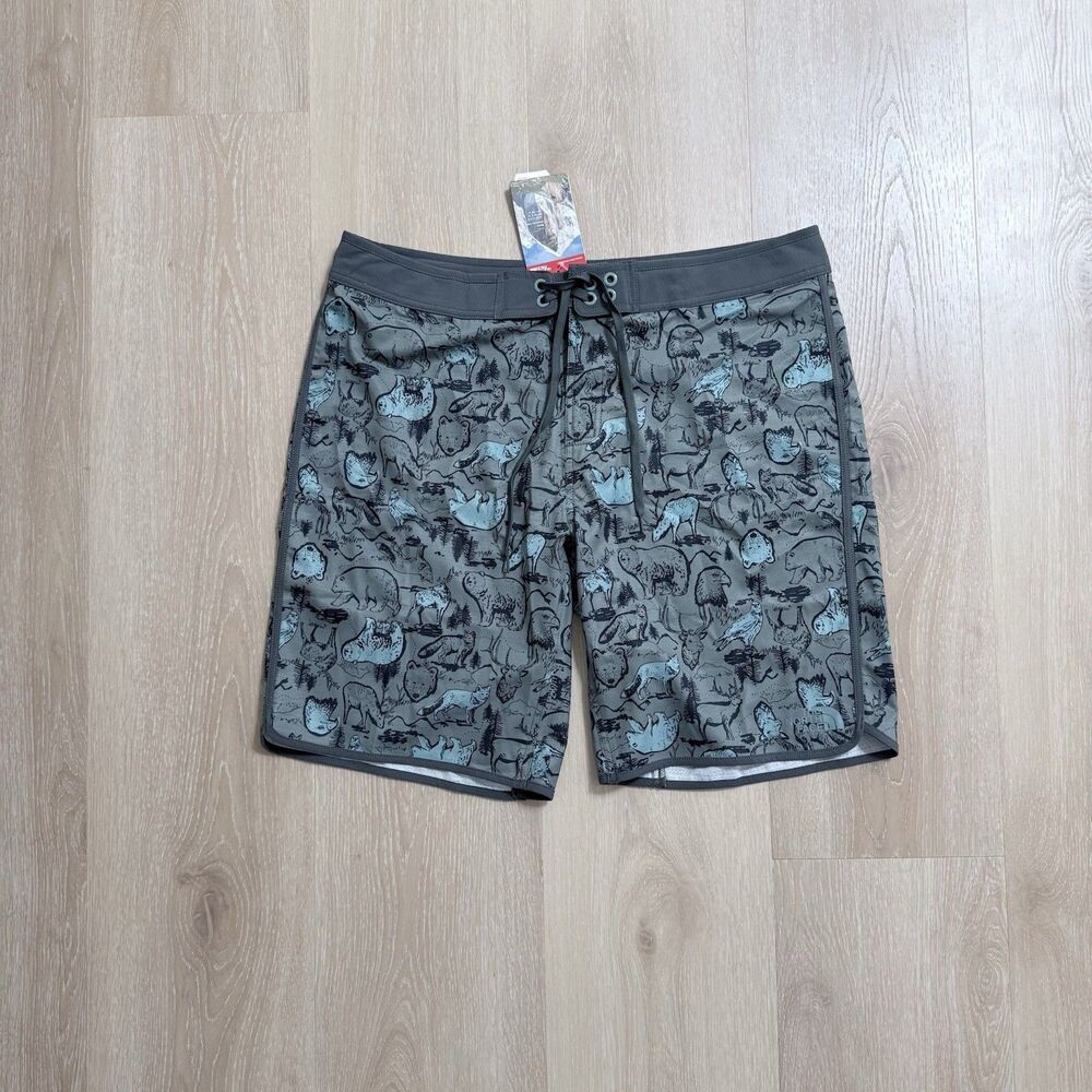 NWT The North Face Whitecap Boardshorts Sz 38 Laurel Wreath Green Wildlife Print